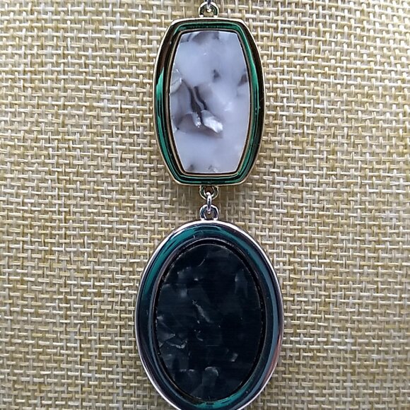 Double Pendant Silver-tone Adjustable Slide Snake Chain Necklace  **READ** - Picture 4 of 16